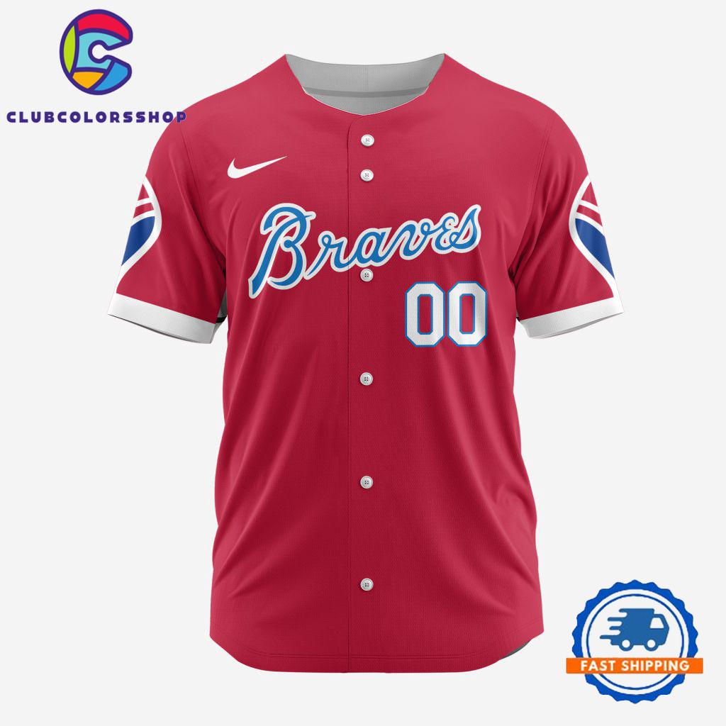 MLB Atlanta Braves Alternate Design Concept Baseball Jersey, MLB Team Custom Jersey Shirt