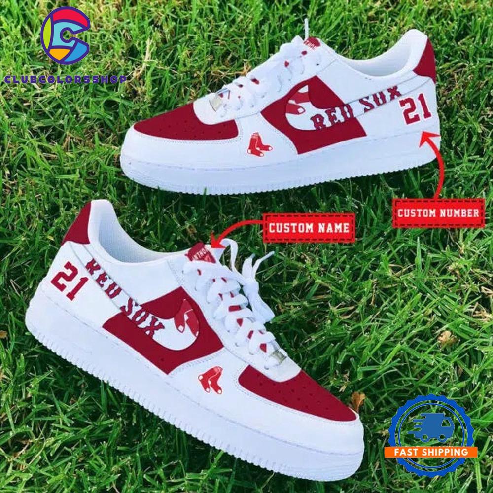 MLB Boston Red Sox Baseball Team Design Air Force 1 Shoes Sneaker