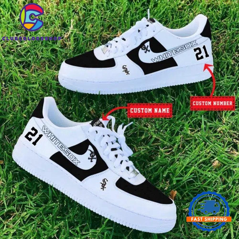 MLB Chicago White Sox Baseball Team Design Air Force 1 Shoes Sneaker