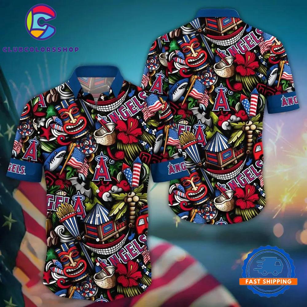 MLB Los Angeles Angels Flower Palm Tree Summer Hawaiian Shirts