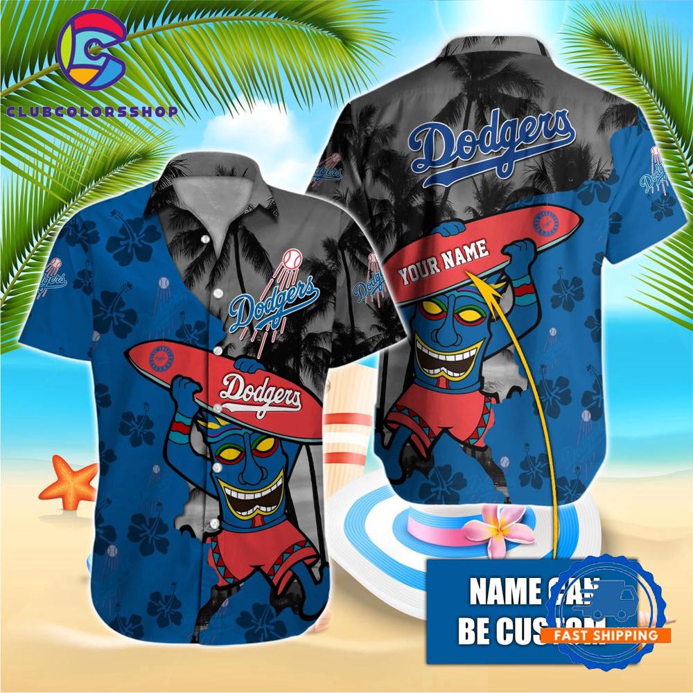 MLB Los Angeles Dodgers Custom Tiki Surfer Hawaiian Shirt