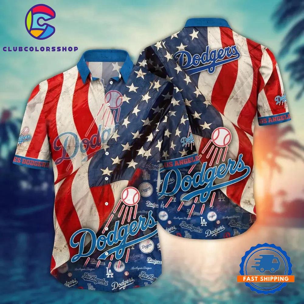 MLB Los Angeles Dodgers Flower Design Hawaiian Shirts