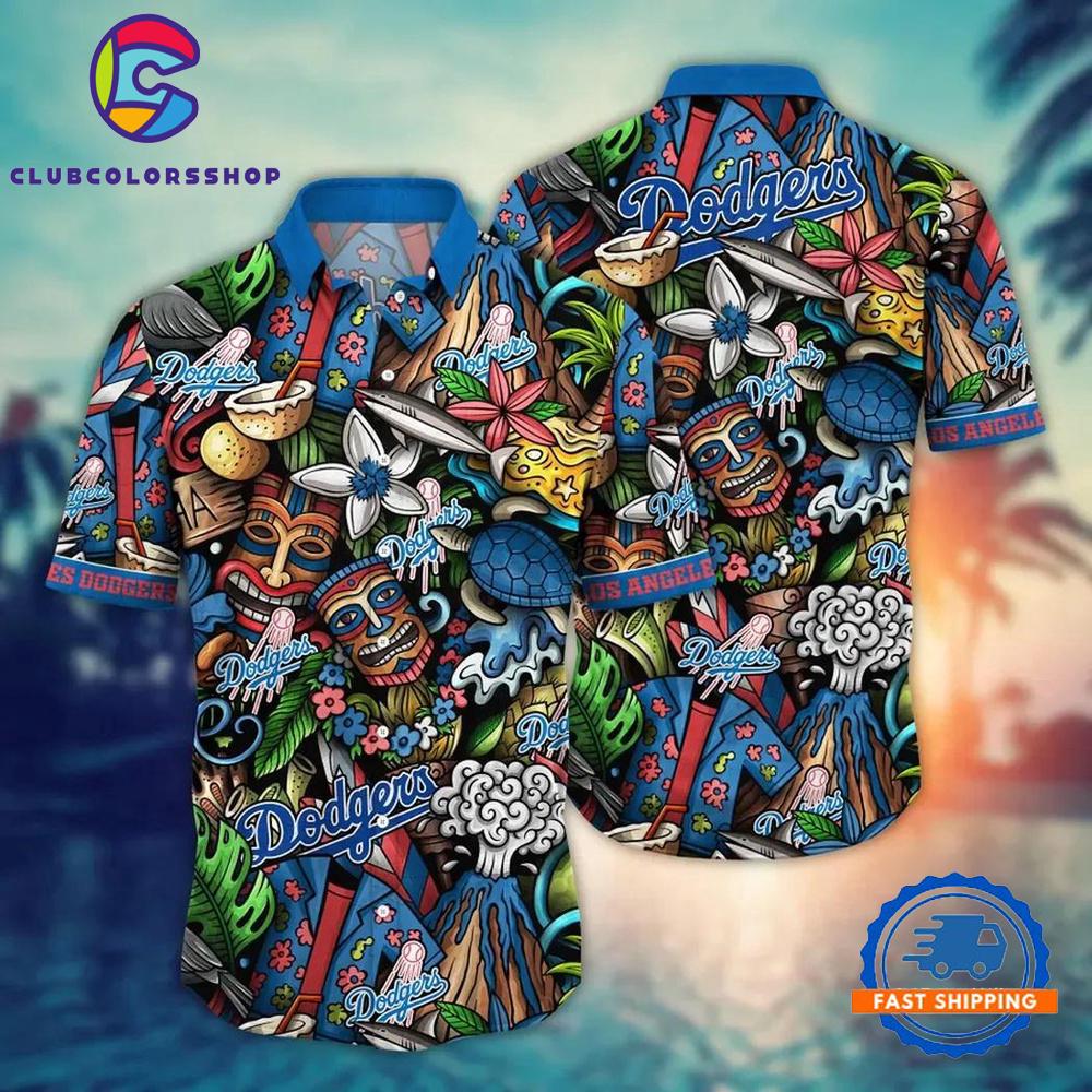MLB Los Angeles Dodgers Flower Palm Tree Baseball Hawaiian Shirts