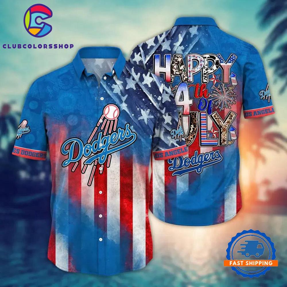 MLB Los Angeles Dodgers Happy 4th of July Hawaiian Shirt