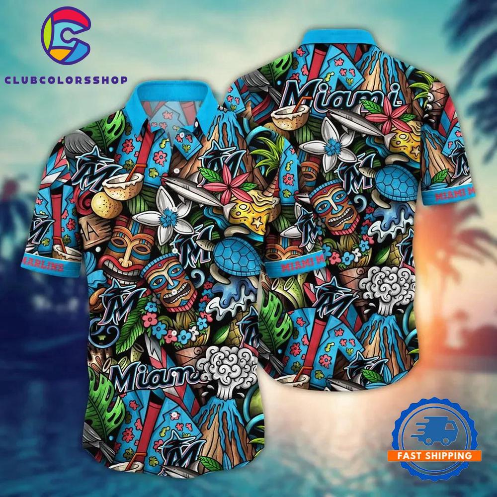 MLB Miami Marlins Flower Palm Tree Hot Hawaiian Shirts