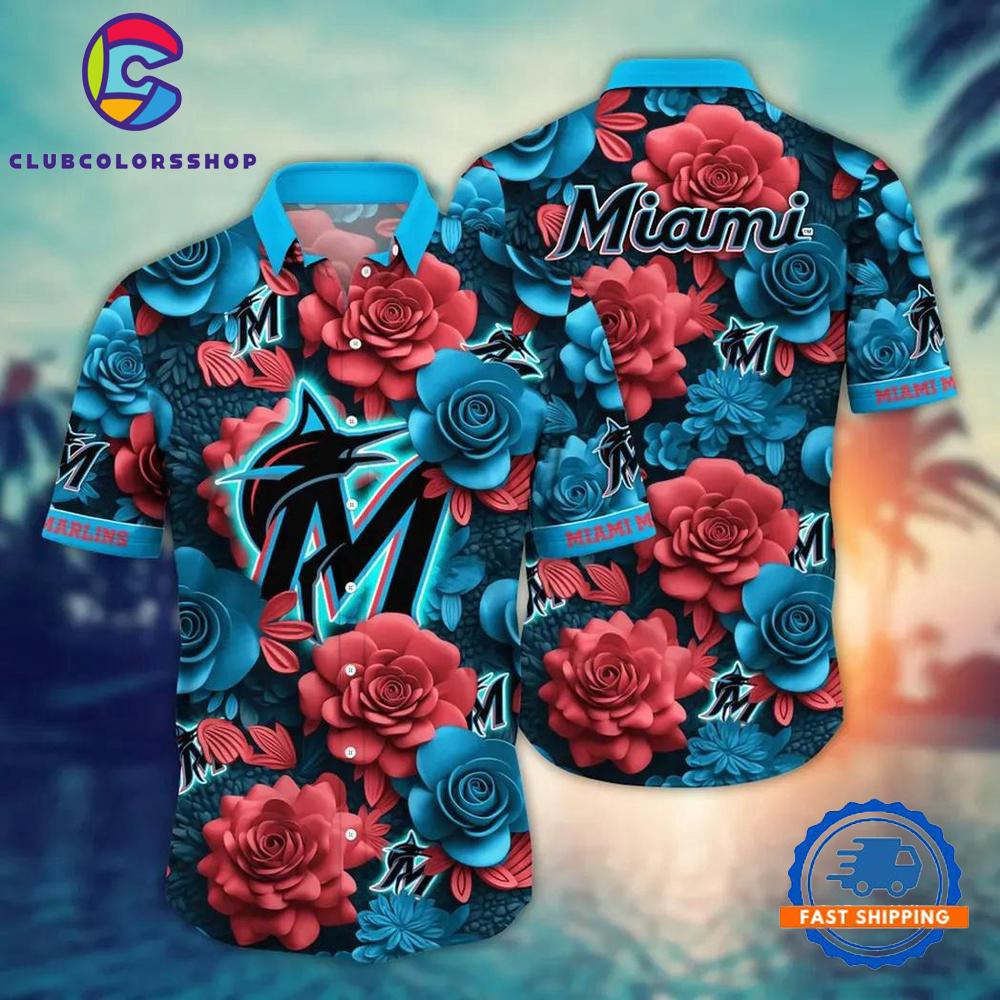 MLB Miami Marlins Flower Palm Tree New Hawaiian Shirts