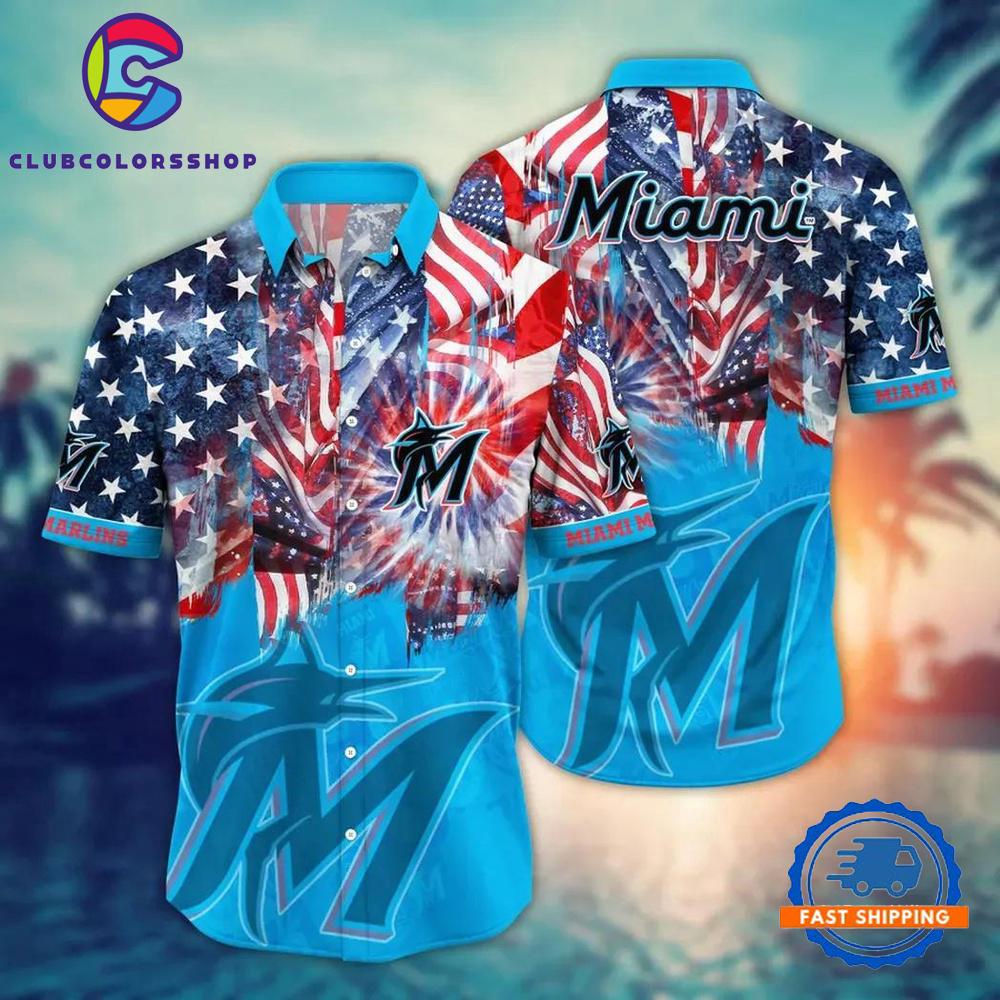 MLB Miami Marlins Team Flower Hawaiian Shirts