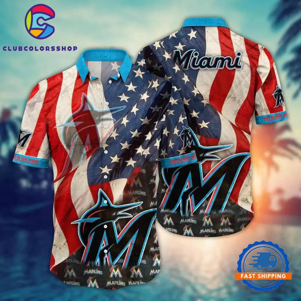 MLB Miami Marlins Team Logo Summer Hawaiian Shirts
