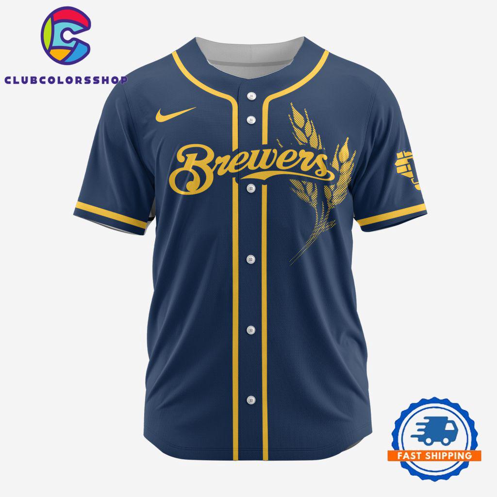 MLB Milwaukee Brewers Alternate Design Concept Baseball Jersey, MLB Team Custom Jersey Shirt