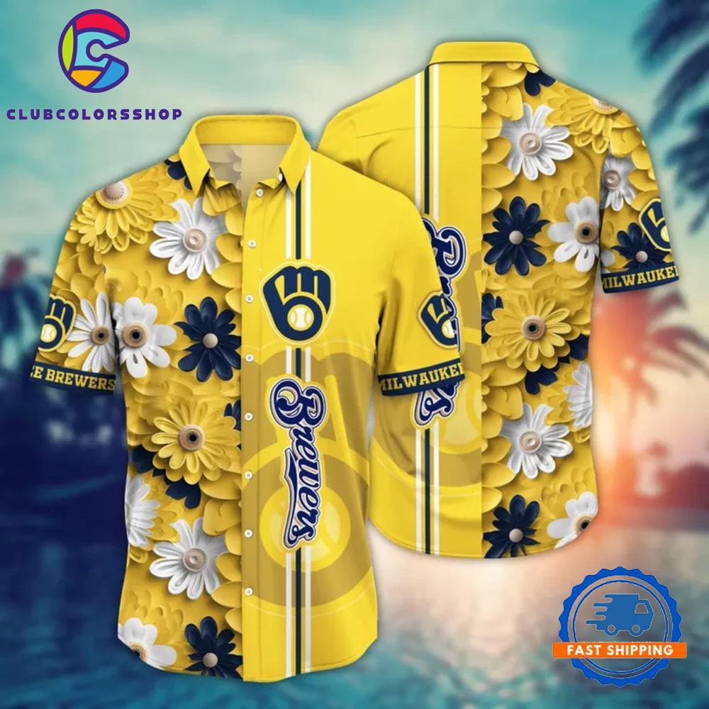 MLB Milwaukee Brewers Daisy Delight Hawaiian Shirt