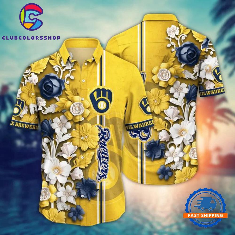 MLB Milwaukee Brewers Hawaiian Shirt Blooming Elegance