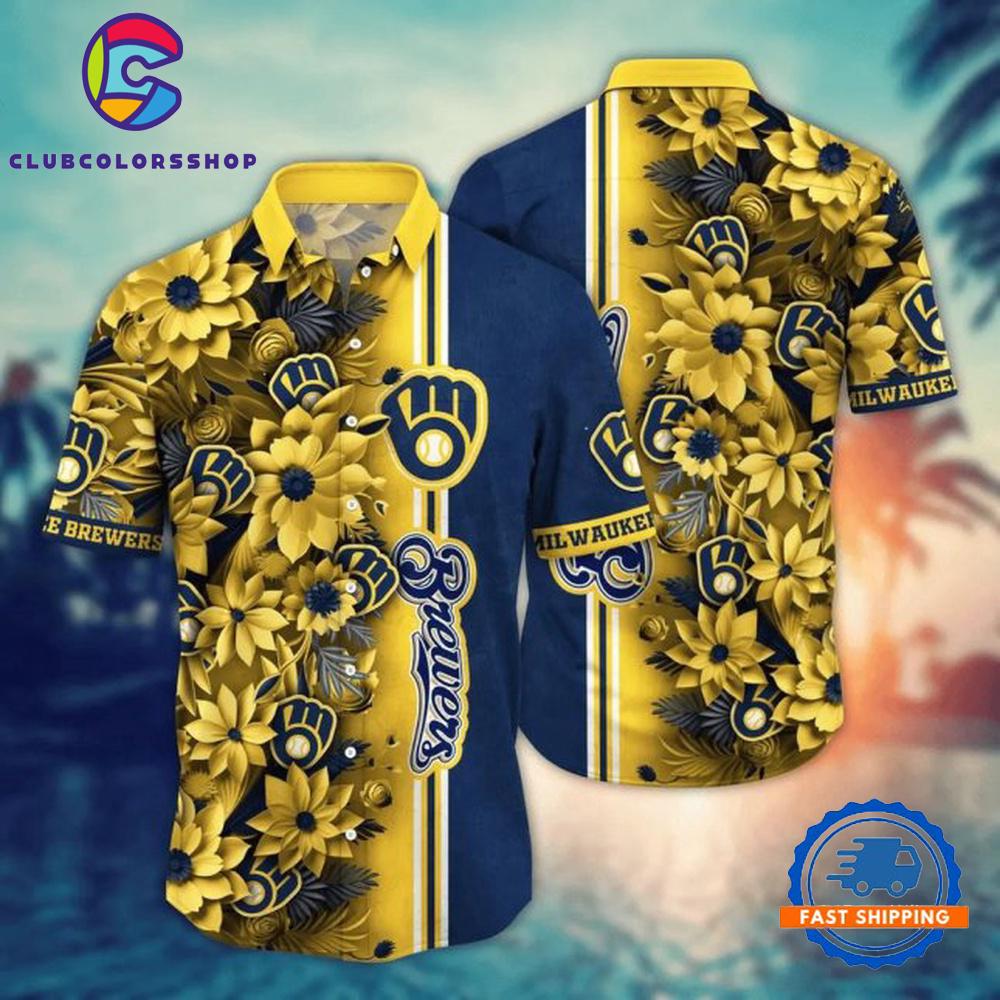 MLB Milwaukee Brewers Hawaiian Shirt Golden Blossom