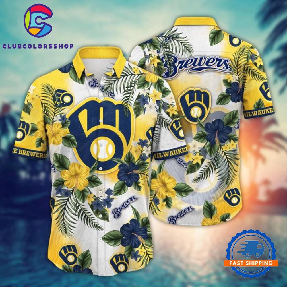 MLB Milwaukee Brewers Hawaiian Shirt Island Bloom