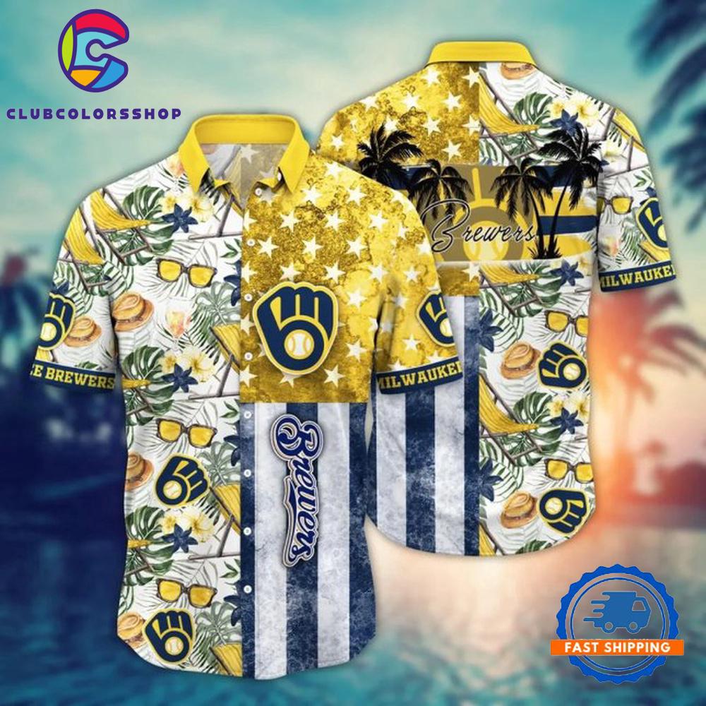 MLB Milwaukee Brewers Hawaiian Shirt Island Paradise Patchwork