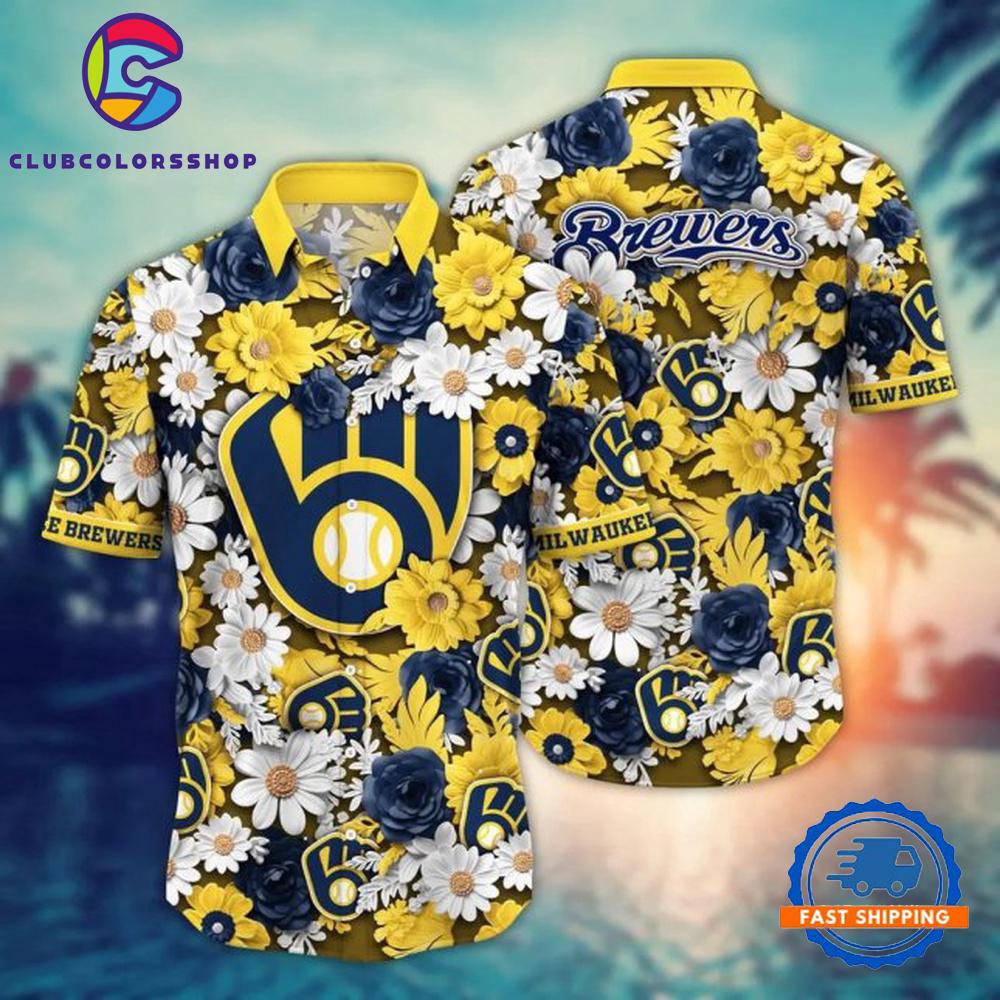MLB Milwaukee Brewers Hawaiian Shirt Summer Garden Design