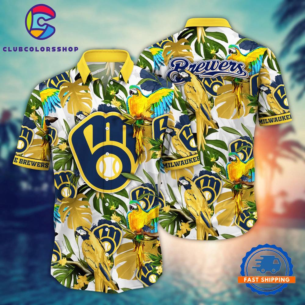 MLB Milwaukee Brewers Paradise Parrot Hawaiian Shirt
