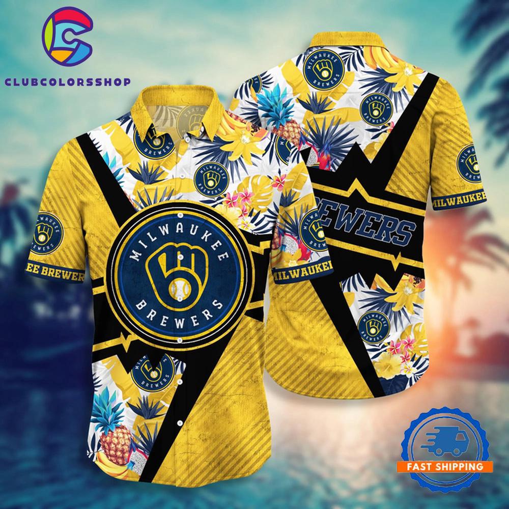 MLB Milwaukee Brewers Tropical Thunder Hawaiian Shirt