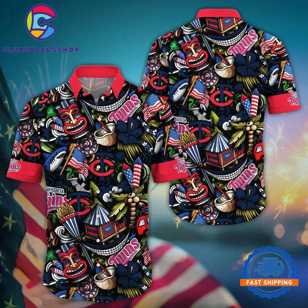 MLB Minnesota Twins Baseball Team Design Flower New Hawaiian Shirts