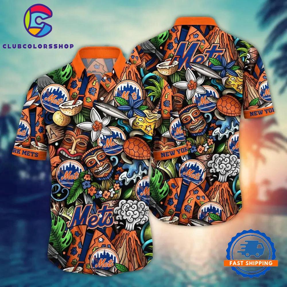 MLB New York Mets Flower Palm Tree Hot Hawaiian Shirts