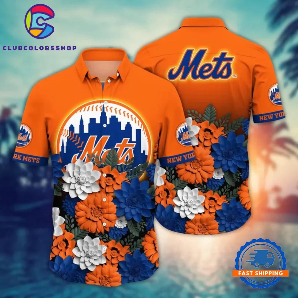 MLB New York Mets Island Blooms Hawaiian Shirt