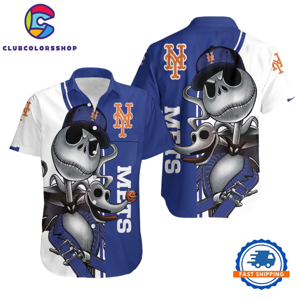 MLB New York Mets Jack Skellington And Zero Hawaiian Shirt