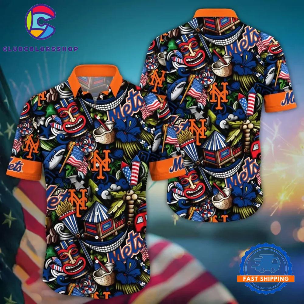 MLB New York Mets Tropical Fanatics Hawaiian Shirt