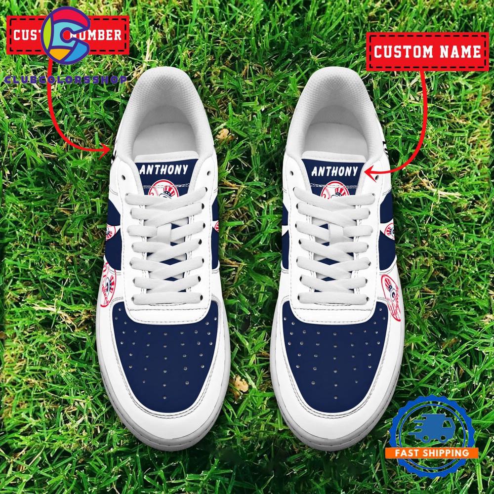 MLB New York Yankees Baseball Team Design Air Force 1 Shoes Sneaker MLB New York Yankees Baseball Team Design Air Force 1 Shoes Sneaker