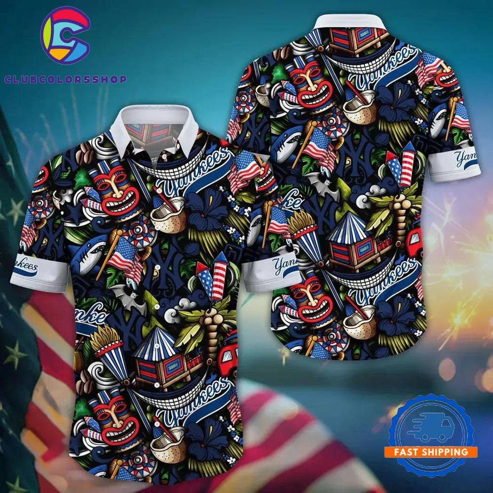MLB New York Yankees Baseball Team Design Flower New Hawaiian Shirts