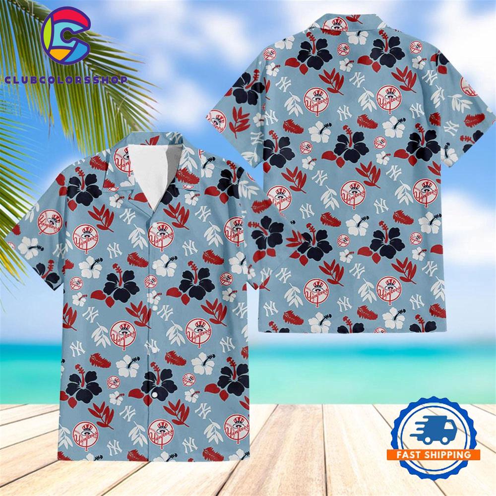 MLB New York Yankees Floral Icons Hawaiian Shirt