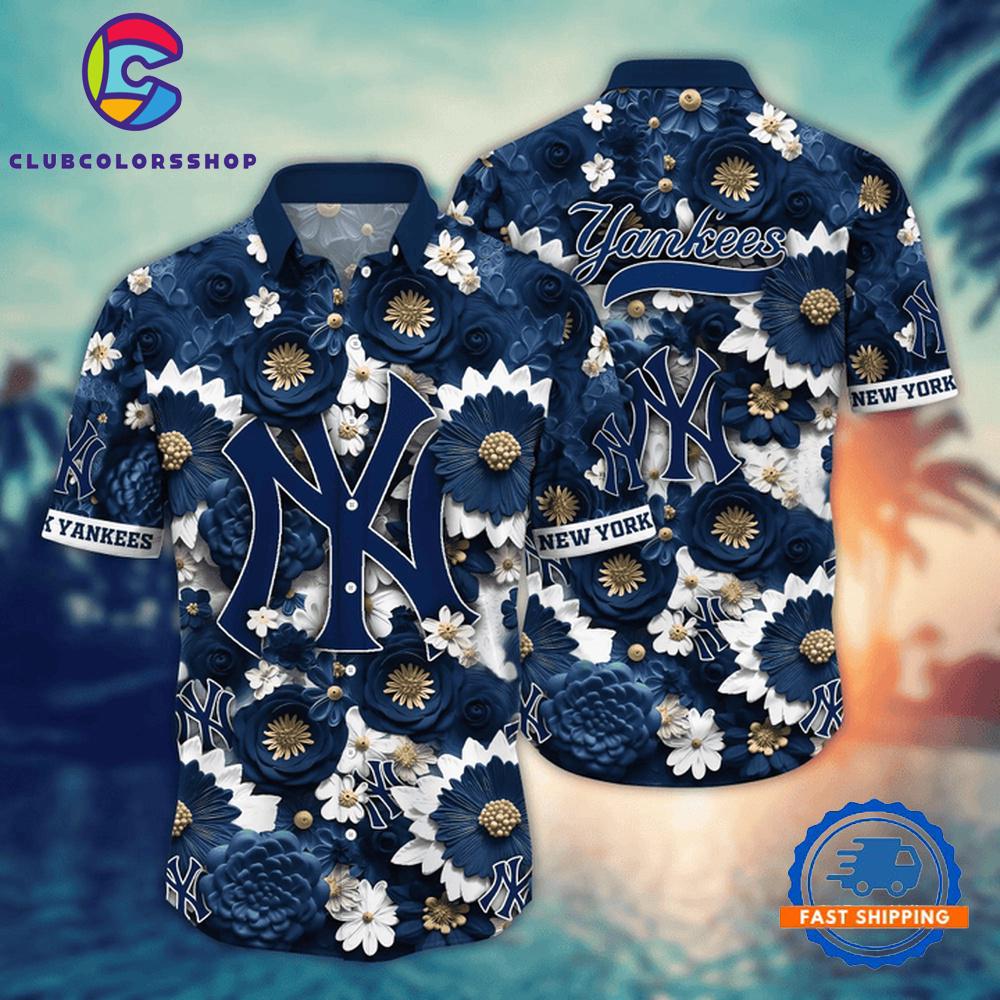 MLB New York Yankees Floral Luxe Hawaiian Shirt