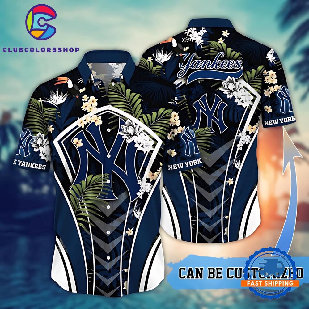 MLB New York Yankees Floral Victory Hawaiian Shirt