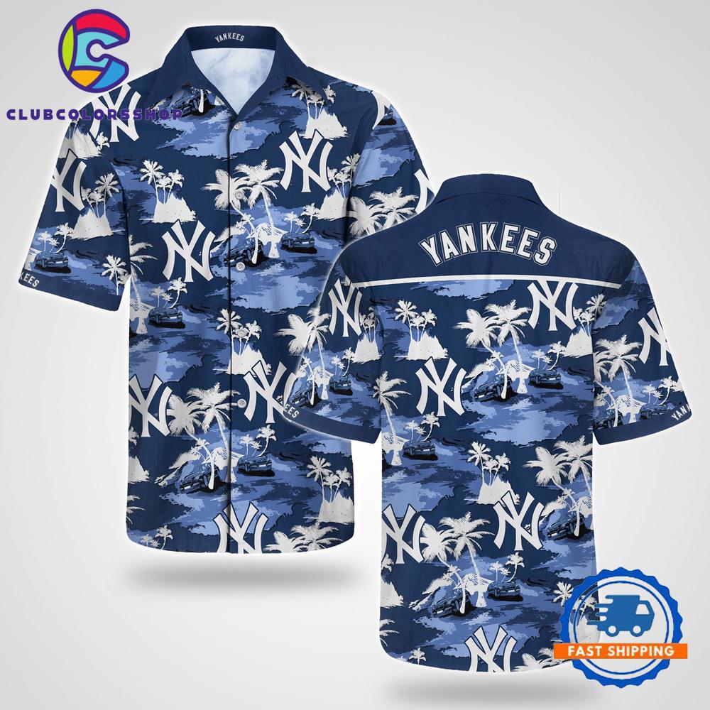 MLB New York Yankees Island Camo Hawaiian Shirt