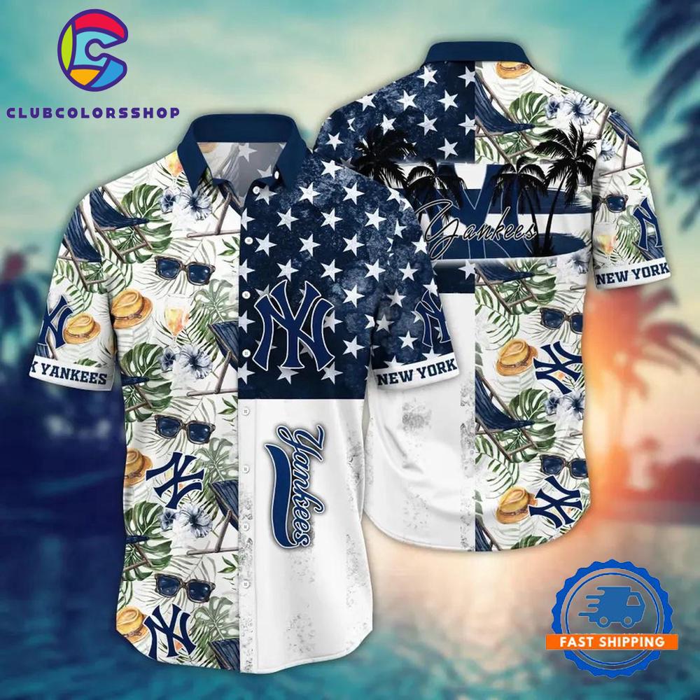 MLB New York Yankees Palm Paradise Hawaiian Shirt