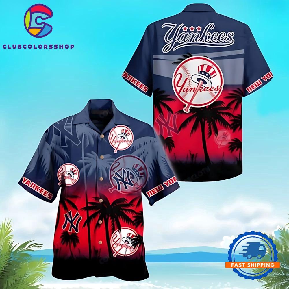 MLB New York Yankees Sunset Palms Hawaiian Shirt