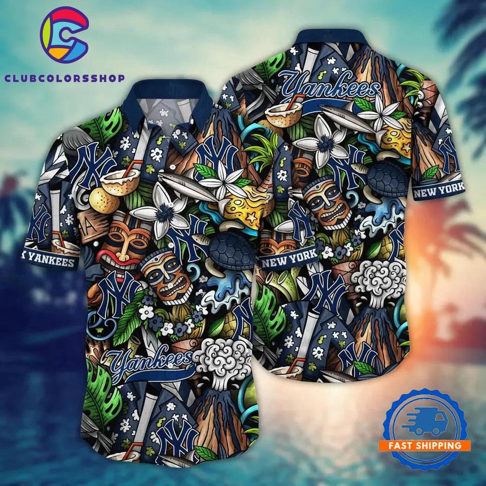 MLB New York Yankees Tropical Totem Hawaiian Shirt