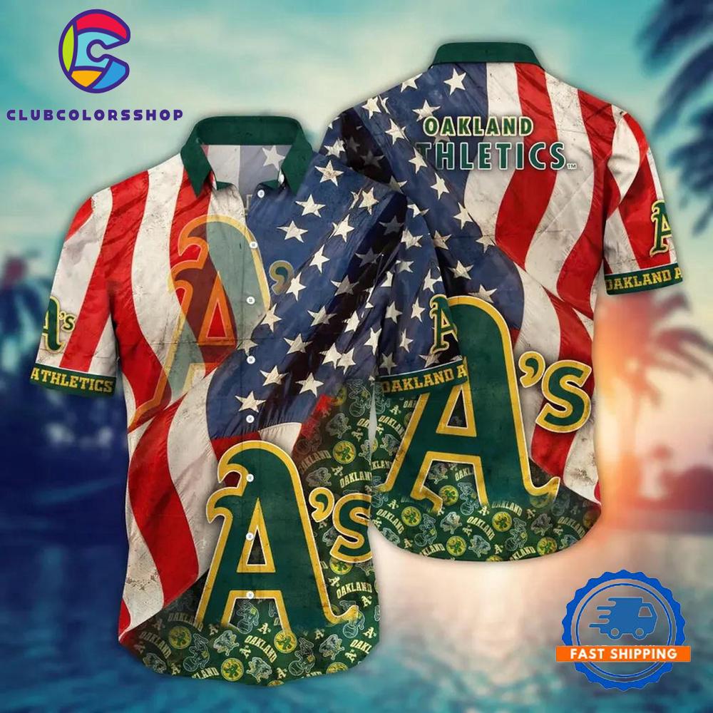 MLB Oakland Athletics Baseball Team Design Flower Hawaiian Shirts