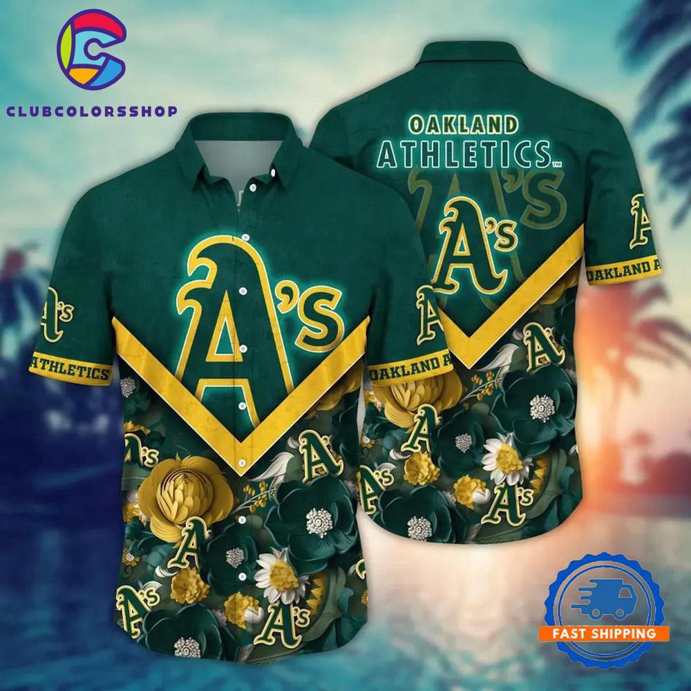 MLB Oakland Athletics Flower Palm Tree Baseball Hawaiian Shirts