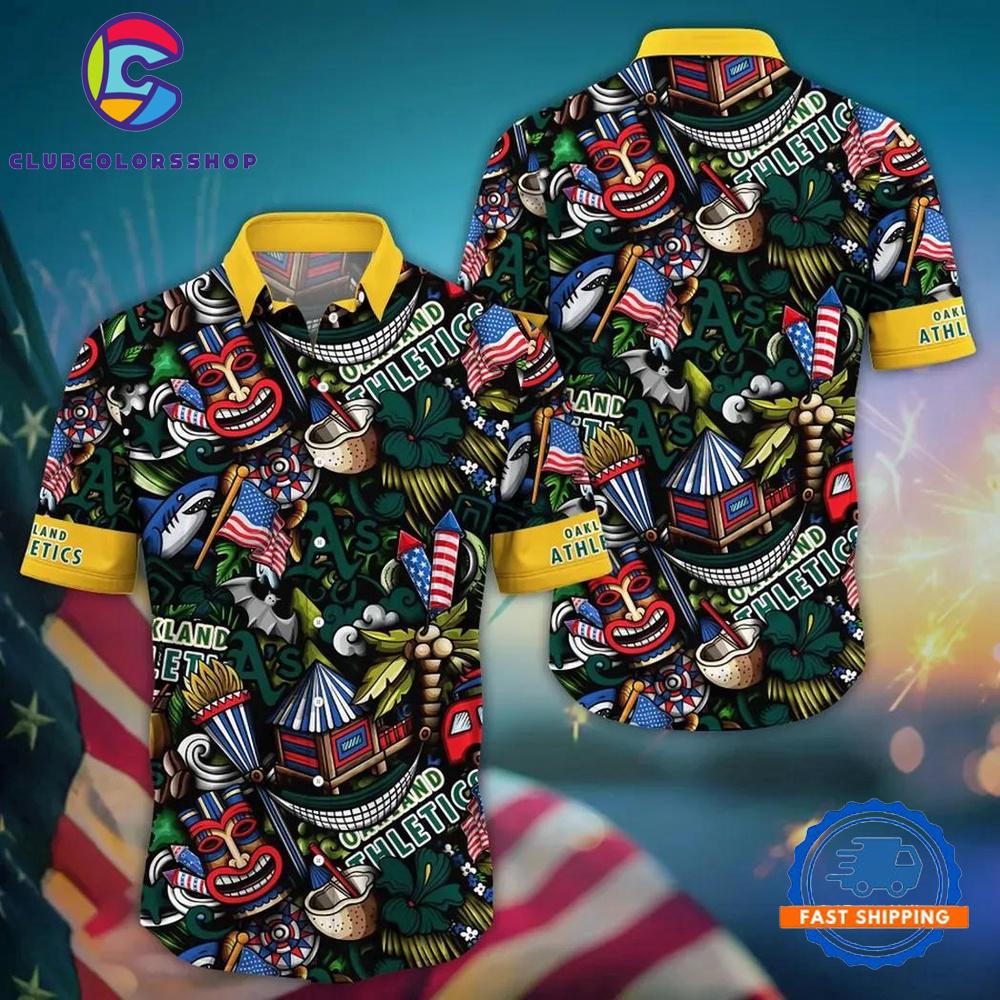 MLB Oakland Athletics Flower Palm Tree Summer Hawaiian Shirts