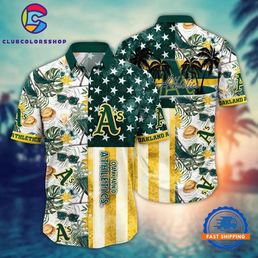 MLB Oakland Athletics Team Flower Hawaiian Shirts