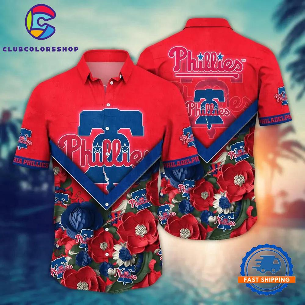 MLB Philadelphia Phillies Floral Diamond Hawaiian Shirt