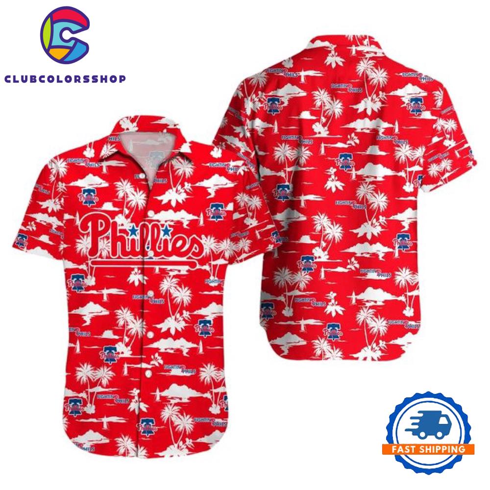 MLB Philadelphia Phillies Hawaiian Shirt Coastal Breeze Design