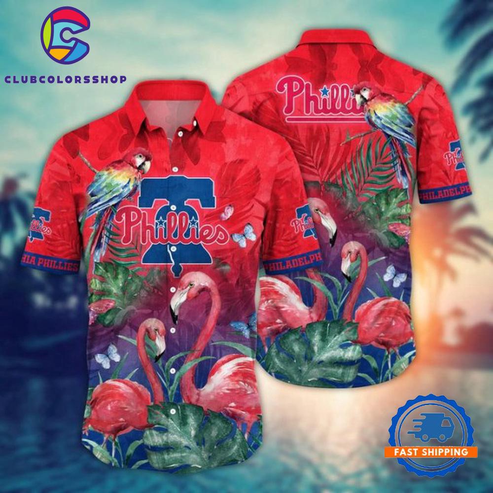 MLB Philadelphia Phillies Hawaiian Shirt Flamingo Escape Design