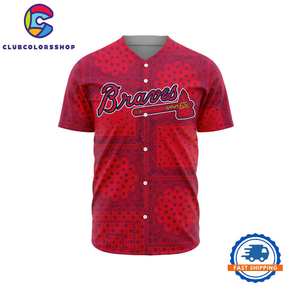 MLB Atlanta Braves Special Logo Team Paisley Design Baseball Jersey