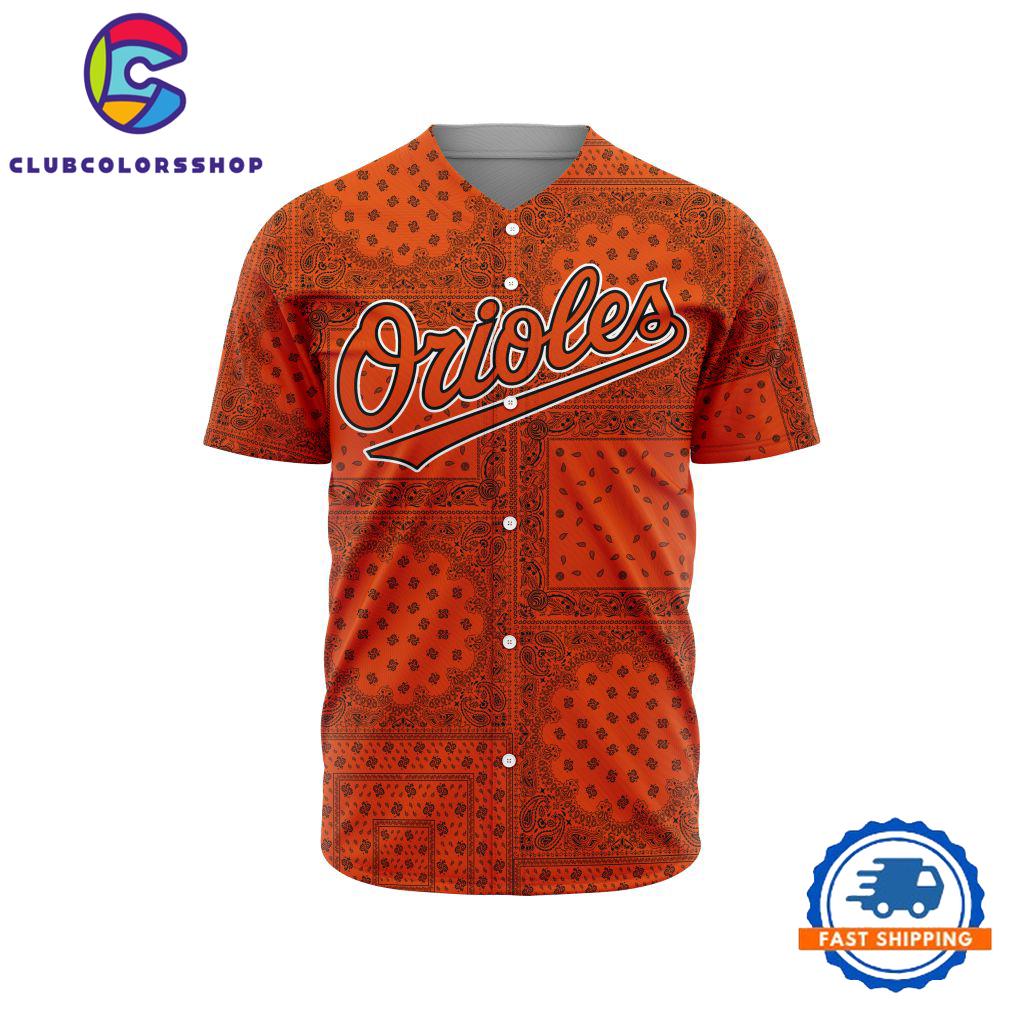 MLB Baltimore Orioles Special Logo Team Paisley Design Baseball Jersey