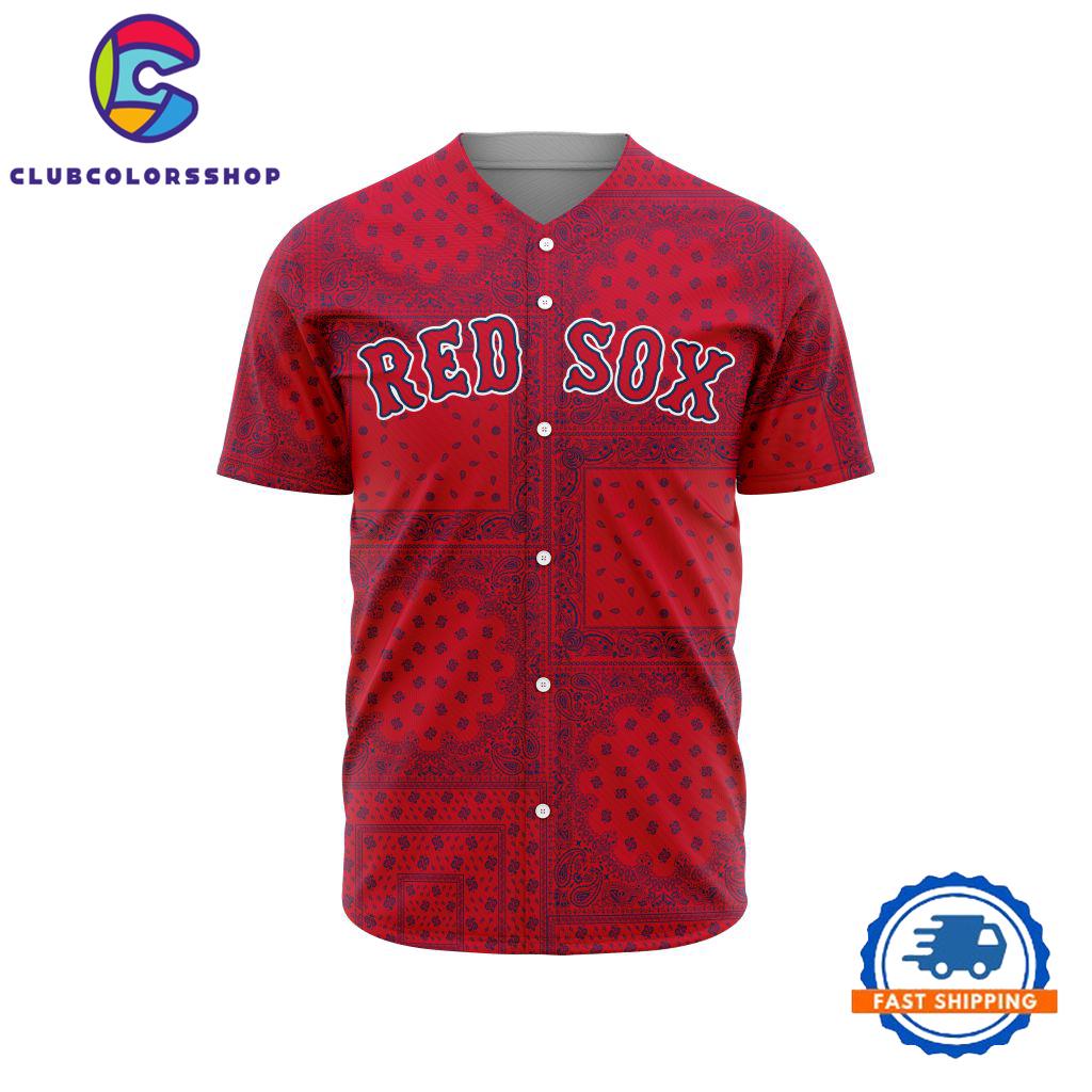 MLB Boston Red Sox Special Logo Team Paisley Design Baseball Jersey