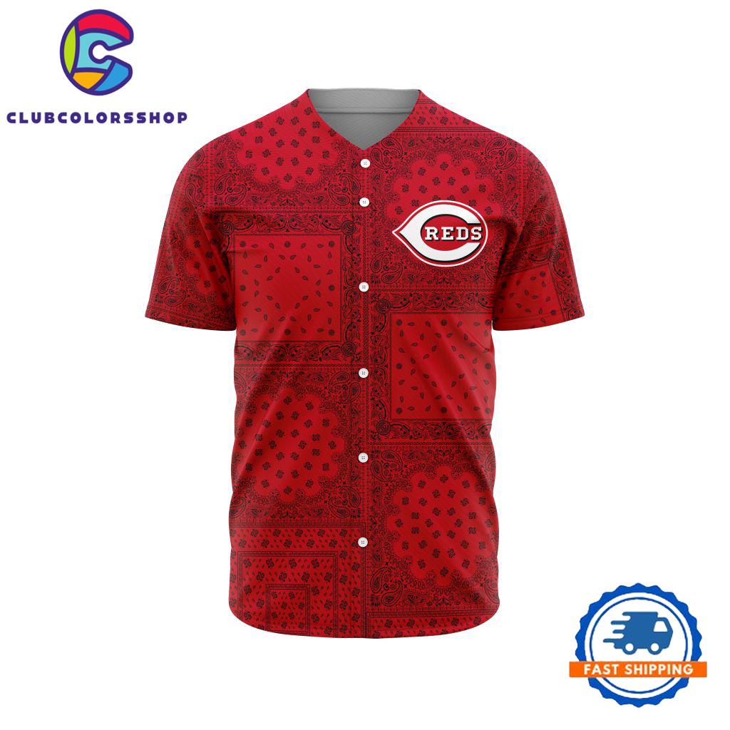 MLB Cincinnati Reds Special Logo Team Paisley Design Baseball Jersey