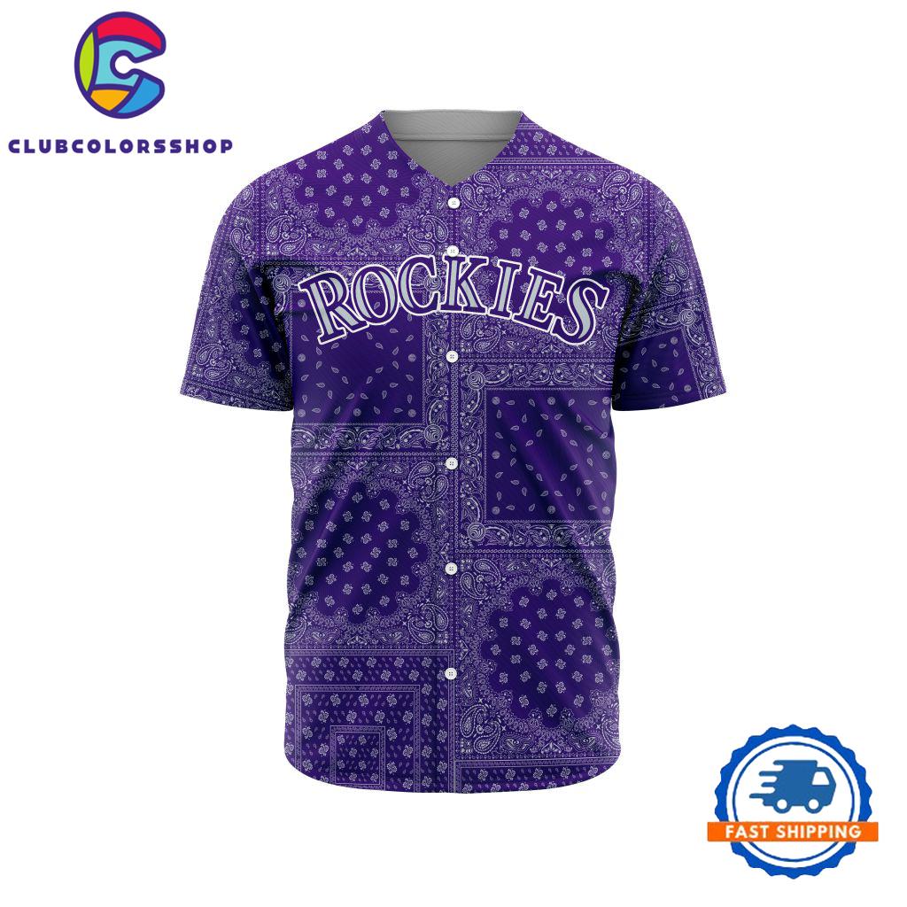 MLB Colorado Rockies Special Logo Team Paisley Design Baseball Jersey