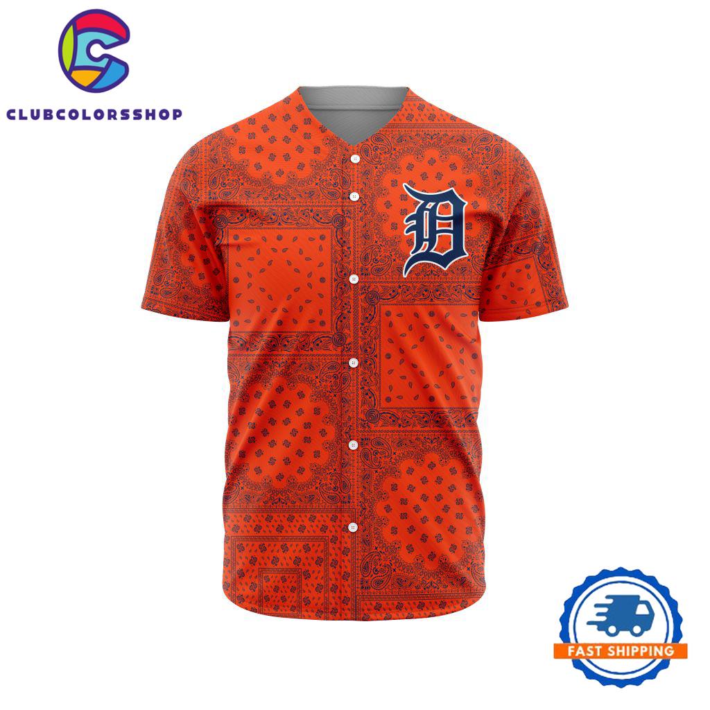 MLB Detroit Tigers Special Logo Team Paisley Design Baseball Jersey