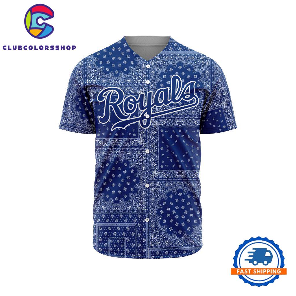 MLB Kansas City Royals Special Logo Team Paisley Design Baseball Jersey