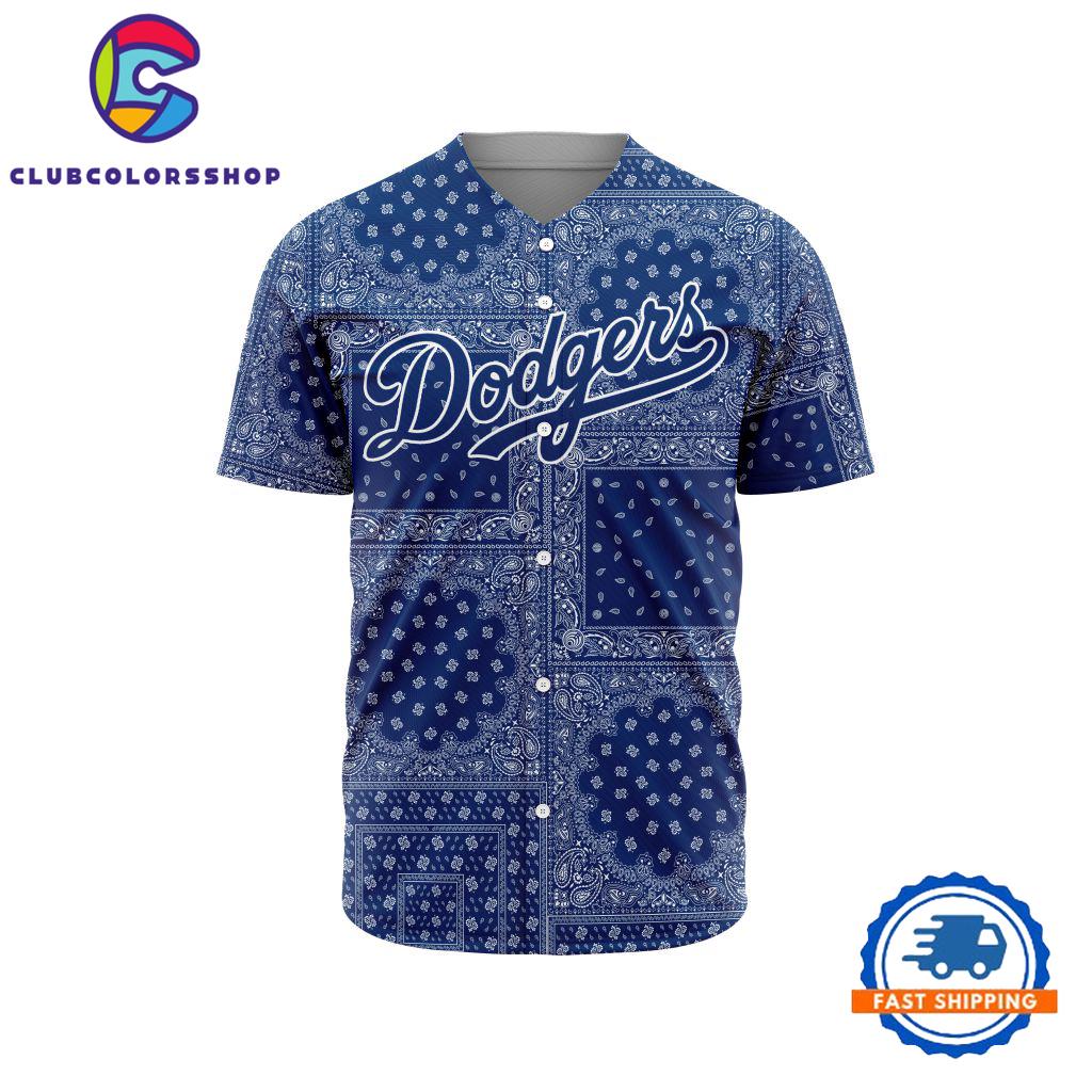 MLB Los Angeles Dodgers Special Logo Team Paisley Design Baseball Jersey